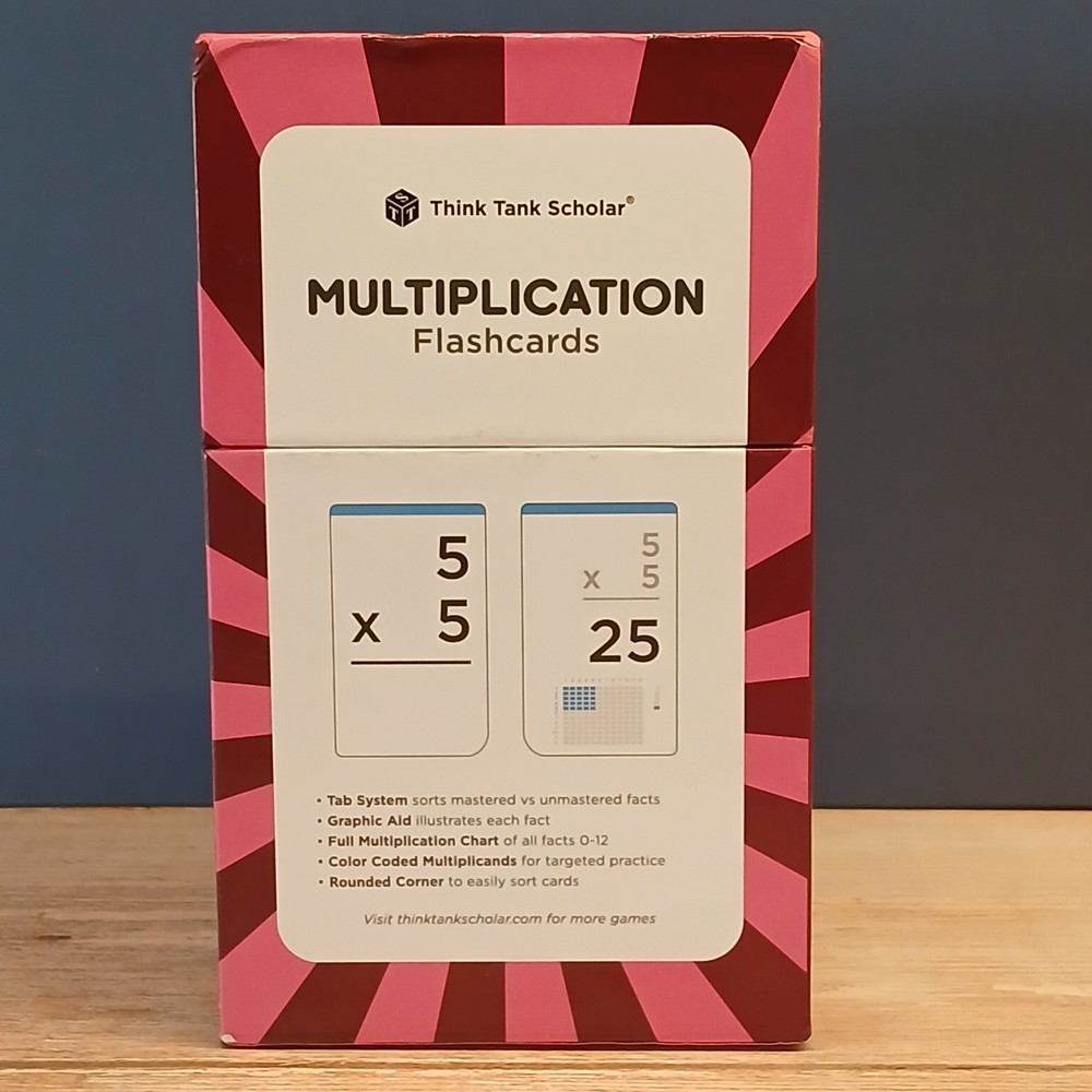 Think Tank Scholar Multiplication Flash Cards, 173 Count, Ages 8+, EUC