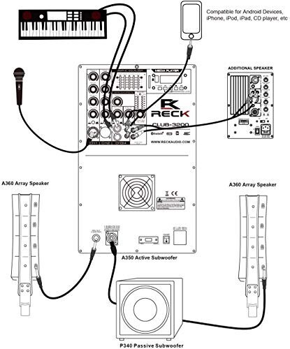 PRORECK Club AEF Powered Line Array PA Speaker System 12 Inch 3200W DJ Combo Set