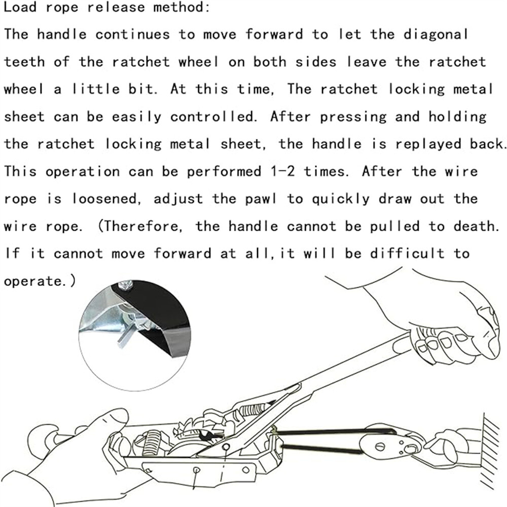 Come Along 2 Ton Winch Ratchet Dual Gear Power Puller w/2 Hooks Steel Cable