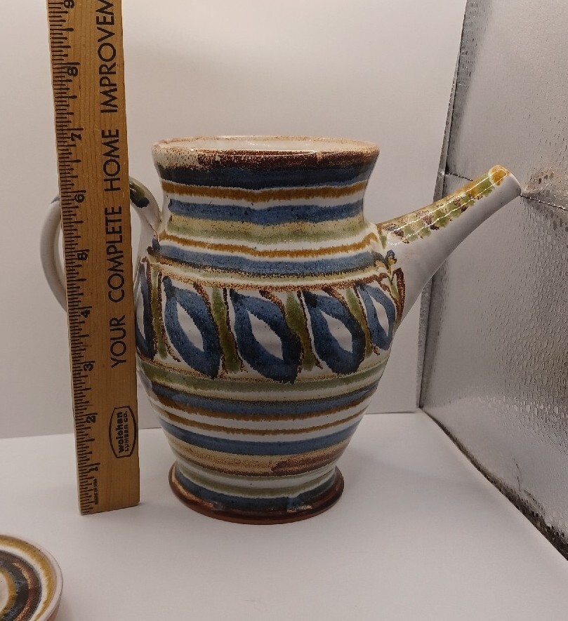 God's Hill Marked CC Pottery Lidded Tea Coffee Pot Server