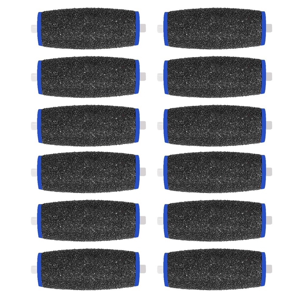 Extra Coarse Replacement Roller 12 Pack Black Compatible with Amope Pedi