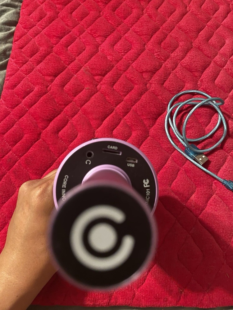 Core Innovations Wireless Bluetooth LED Karaoke Microphone, purple