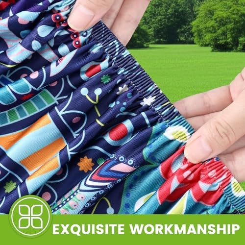 Spandex Fitted Tablecloth for 6 Foot 72" x 30" (Rectangular) Blue & Orange