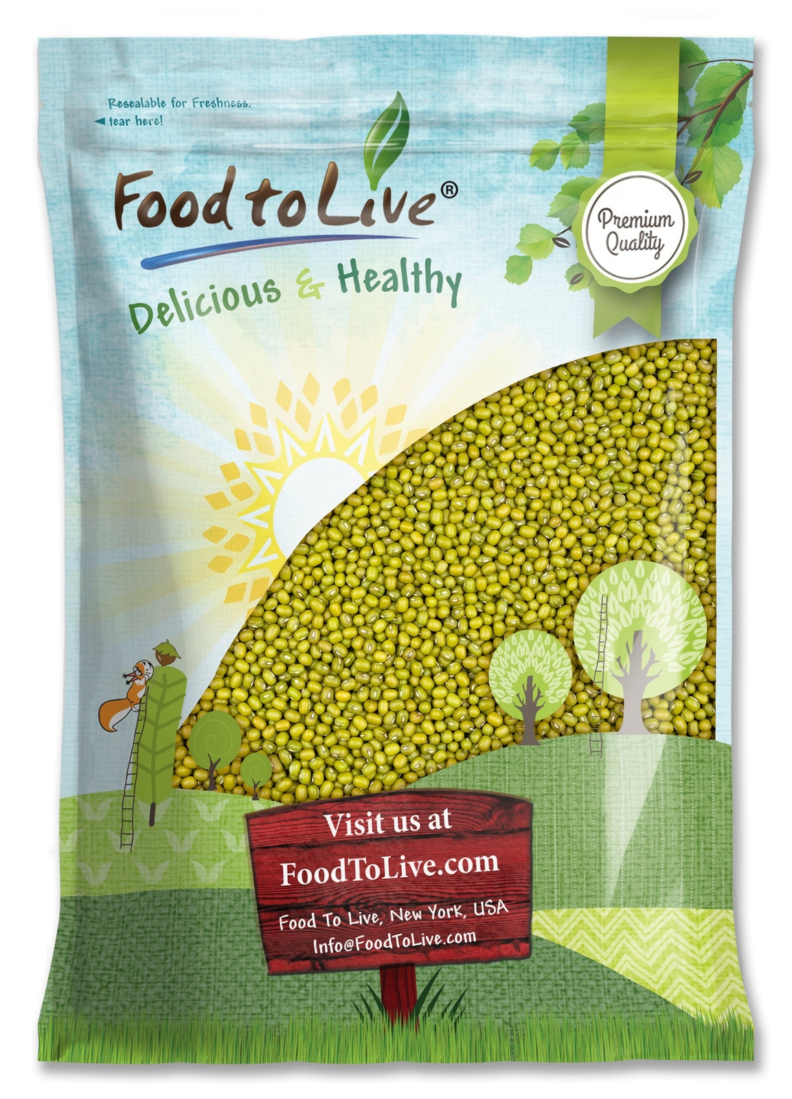 Mung Beans - Sproutable, Kosher, Raw, Vegan - by Food To Live