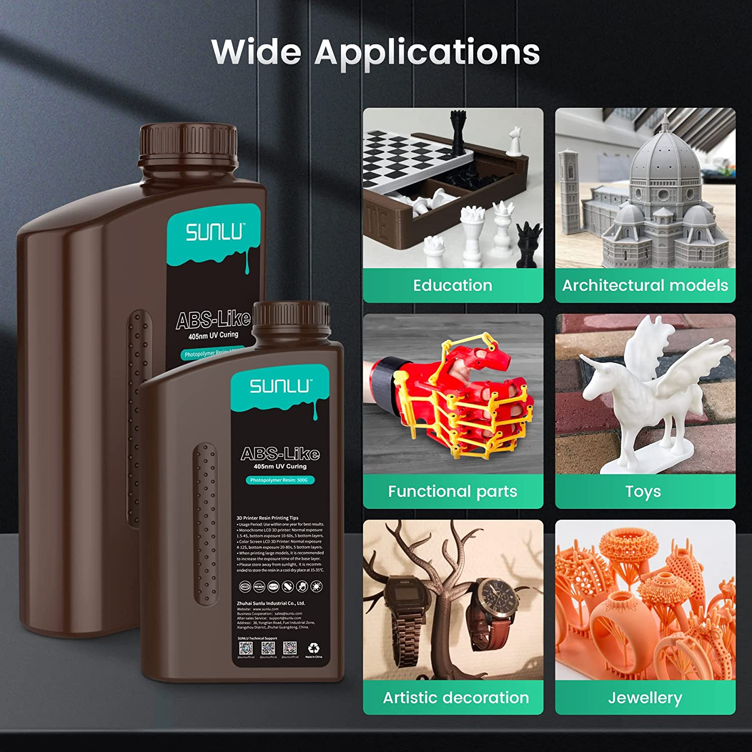 10×1KG SUNLU Standard/Standard-Plus/Washable/Toughness/ABS-Like/PA-Like Resin