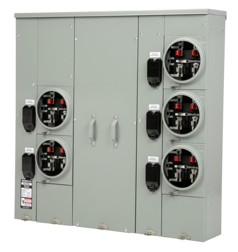 Siemens WP4511RJB Meter Socket 5-Gang 400A 125 Amp RINGLESS BYPASS UNI-PAK