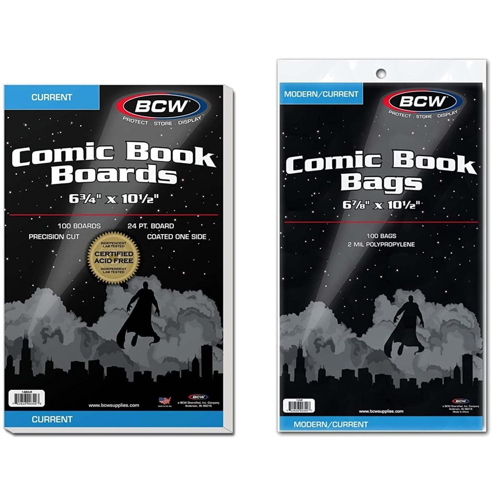 Clear Polypropylene Comic Bags & Boards Combo | 100 Pack