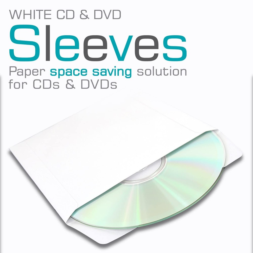 Maxell CD/DVD Storage Sleeves 100pk, White
