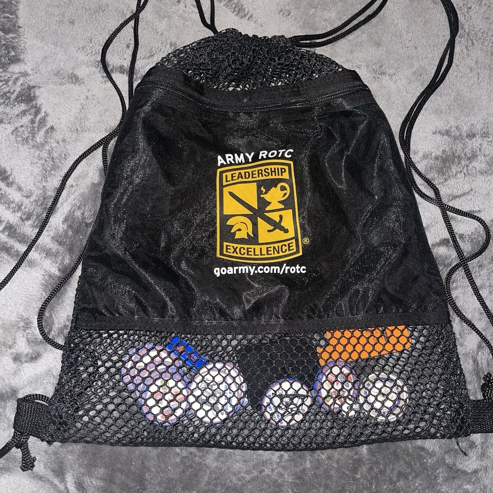 Go Army ROTC Mesh Bag, Bison Chips, Lens, Navy Keychain Bundle