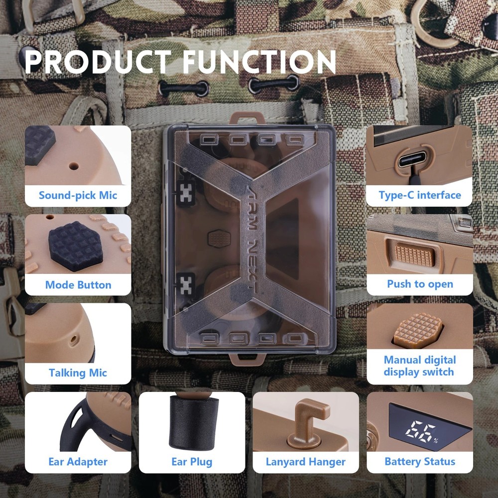 ARM NEXT E30 Bluetooth tactical earbuds for shooting training electronic hearing