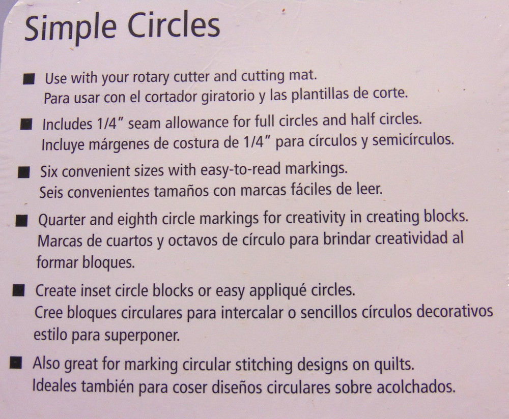 2pc New June Tailor Simple Circles Template & 8.5" Get Squared Ruler