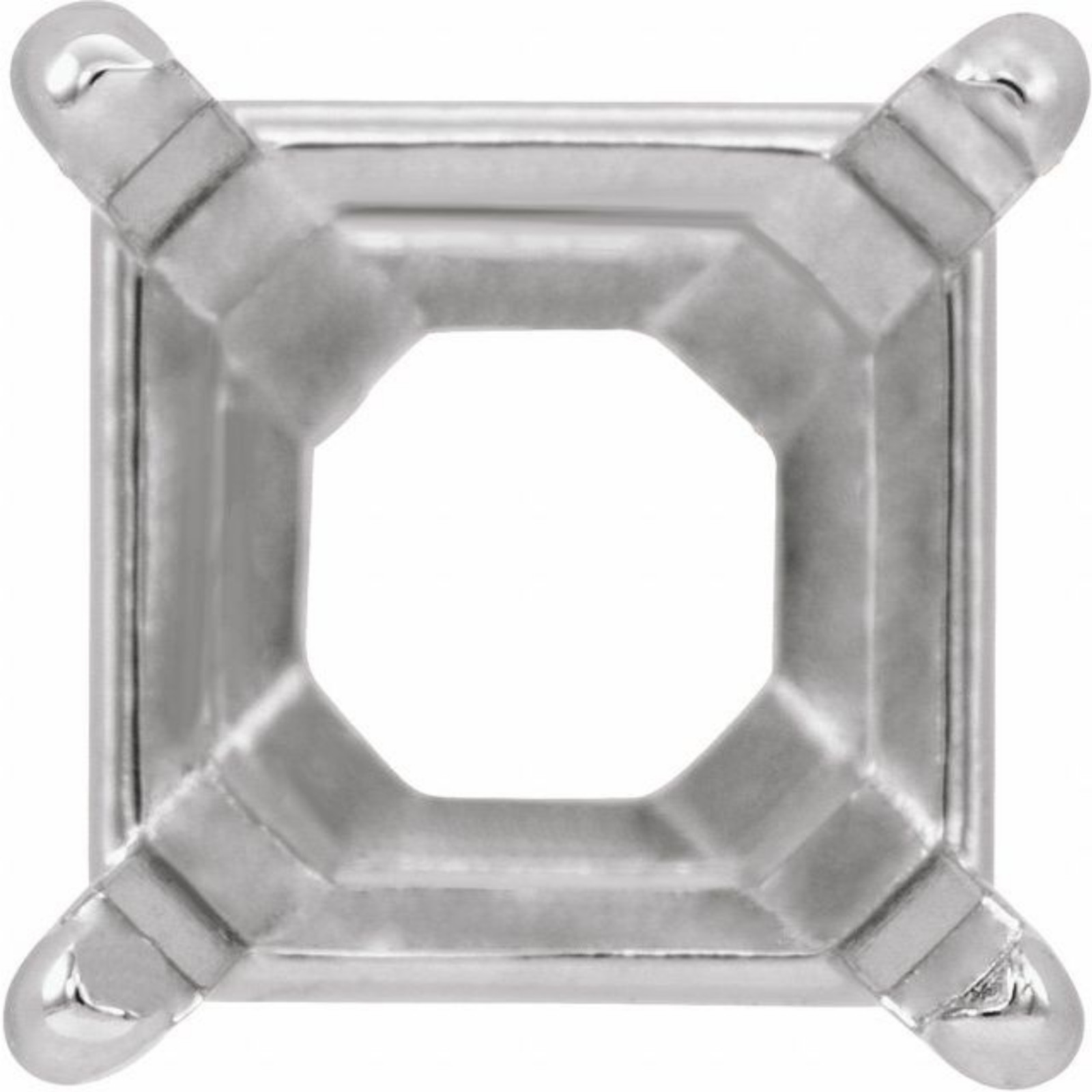 6mm Square Princess Cut CLAW Pre Notched 14k White Gold Basket 4 Prong Setting