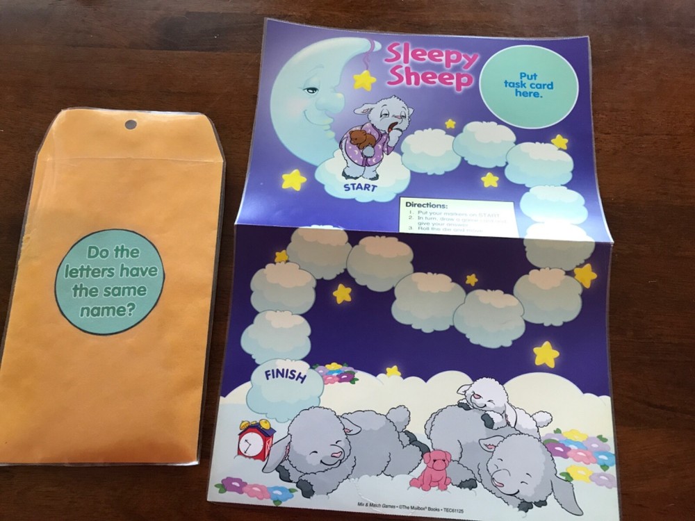 Sleepy Sheep upper lower case letters mailbox  teacher game resources prek