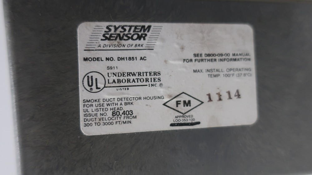 System Sensor DH1851AC-2 Smoke Duct Detector