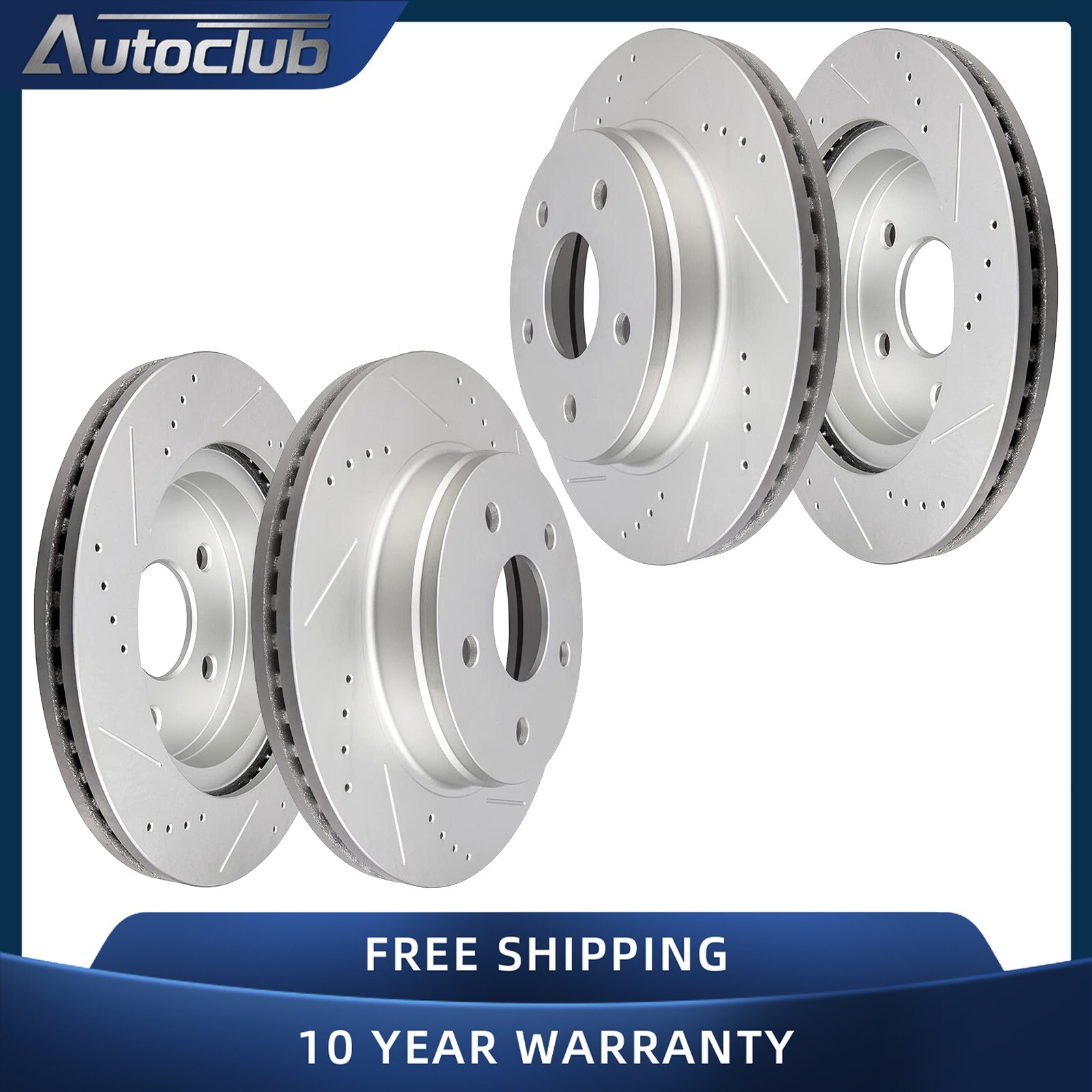 Front & Rear Drilled Disc Brakes Rotors for Dodge Durango Ram 1500 Aspen