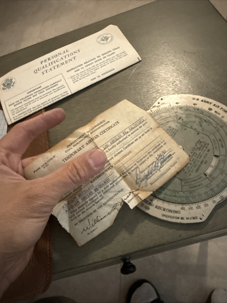 USAAF Type E-6B AERIAL DEAD RECKONING COMPUTER +Case+Paperwork. Z9
