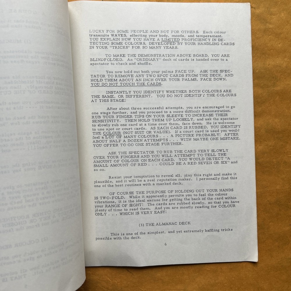 Magic with A Marked Deck, Sam Dalal, 1976