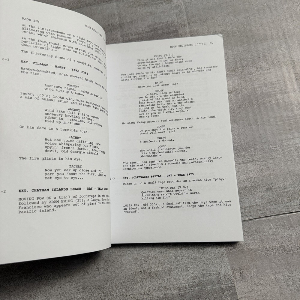 CLOUD ATLAS Script for Oscar Consideration Best Adapted Screenplay