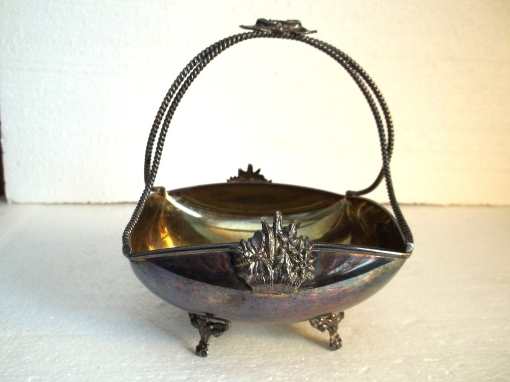 Vintage Lambidis Original Silverware Footed Candy Dish Athens- Greece 6" Tall