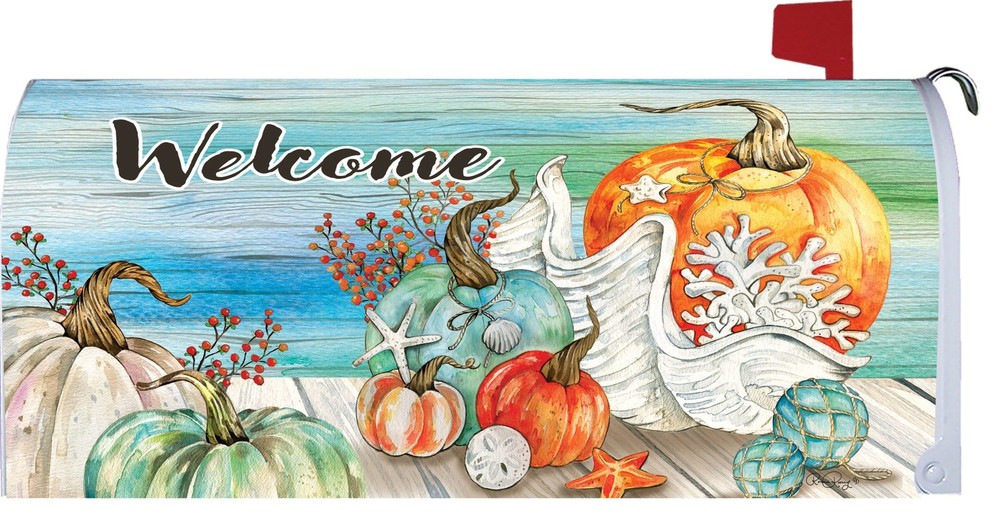 Fall Coastal Mailbox Cover