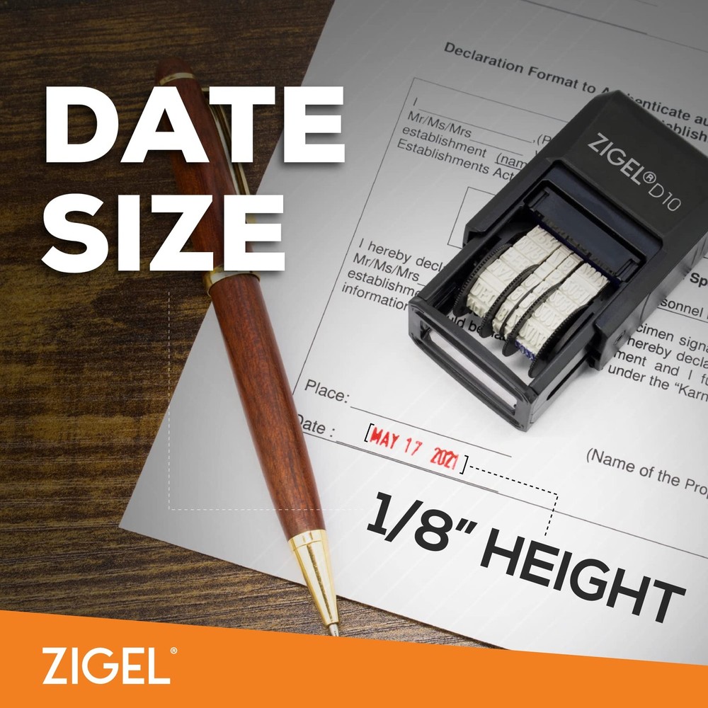D10 Office Date Stamp - Self Inking Date Stamp - Red