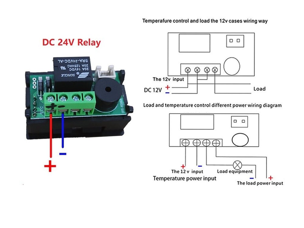 24V Thermostat Controller Switch Temperature Sensor Digital LED Microcomputer