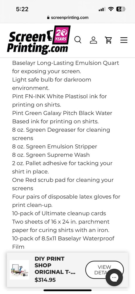 screen printing starter kit