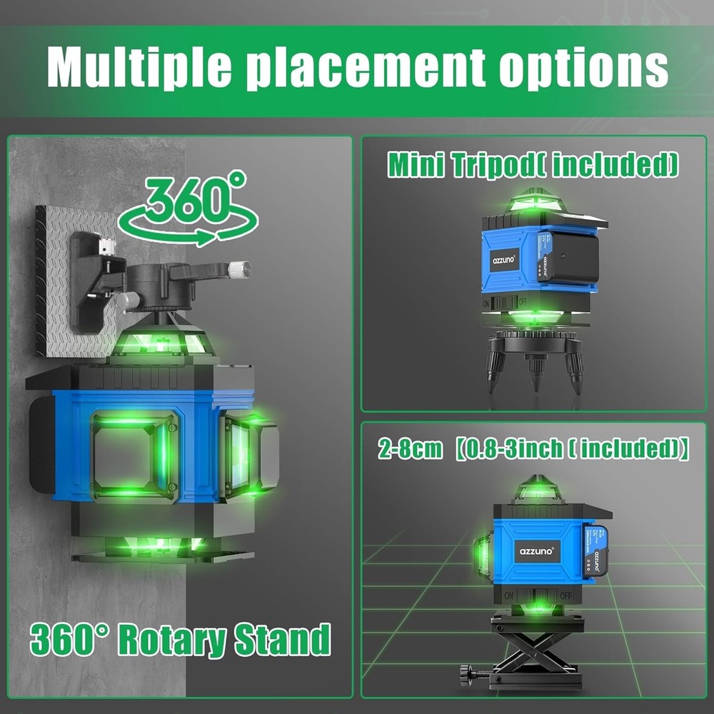 16 Lines Laser Level 4x360 Degree Laser Level Rechargeable Battery for Construct