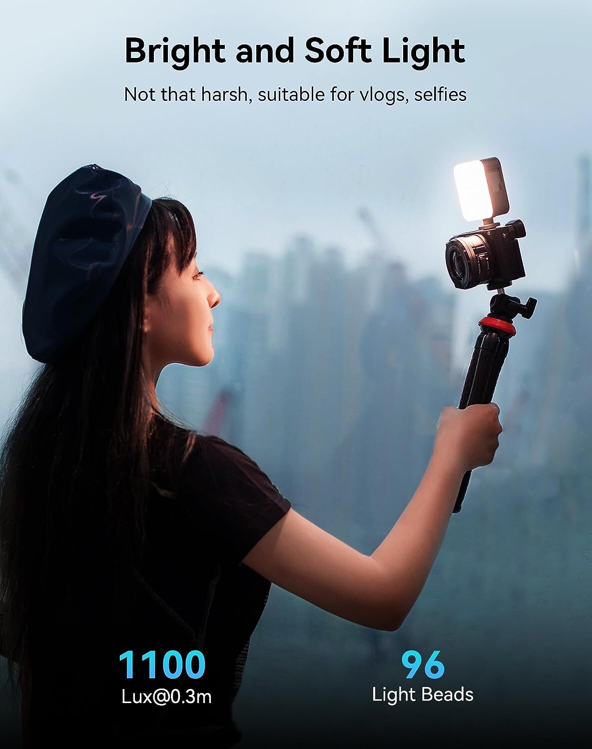 SmallRig P96 Mini Video Light, LED Camera Light With 2200mAh Battery -Outlet