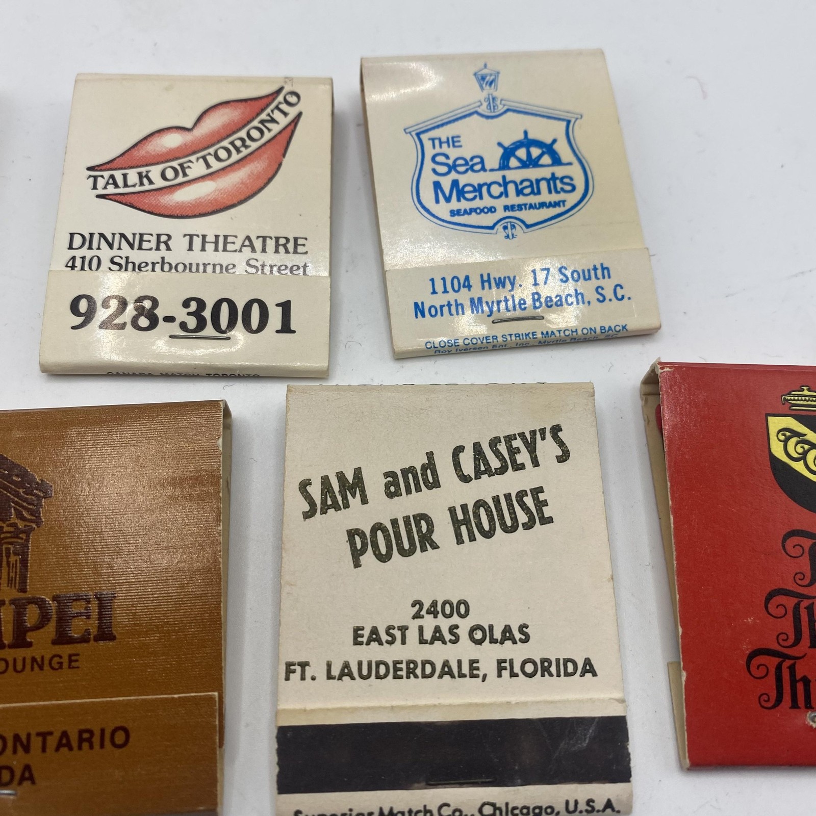 Vintage Restaurant Bar Advertising Matchbooks Lot Of 7 Assorted USA Restaurants