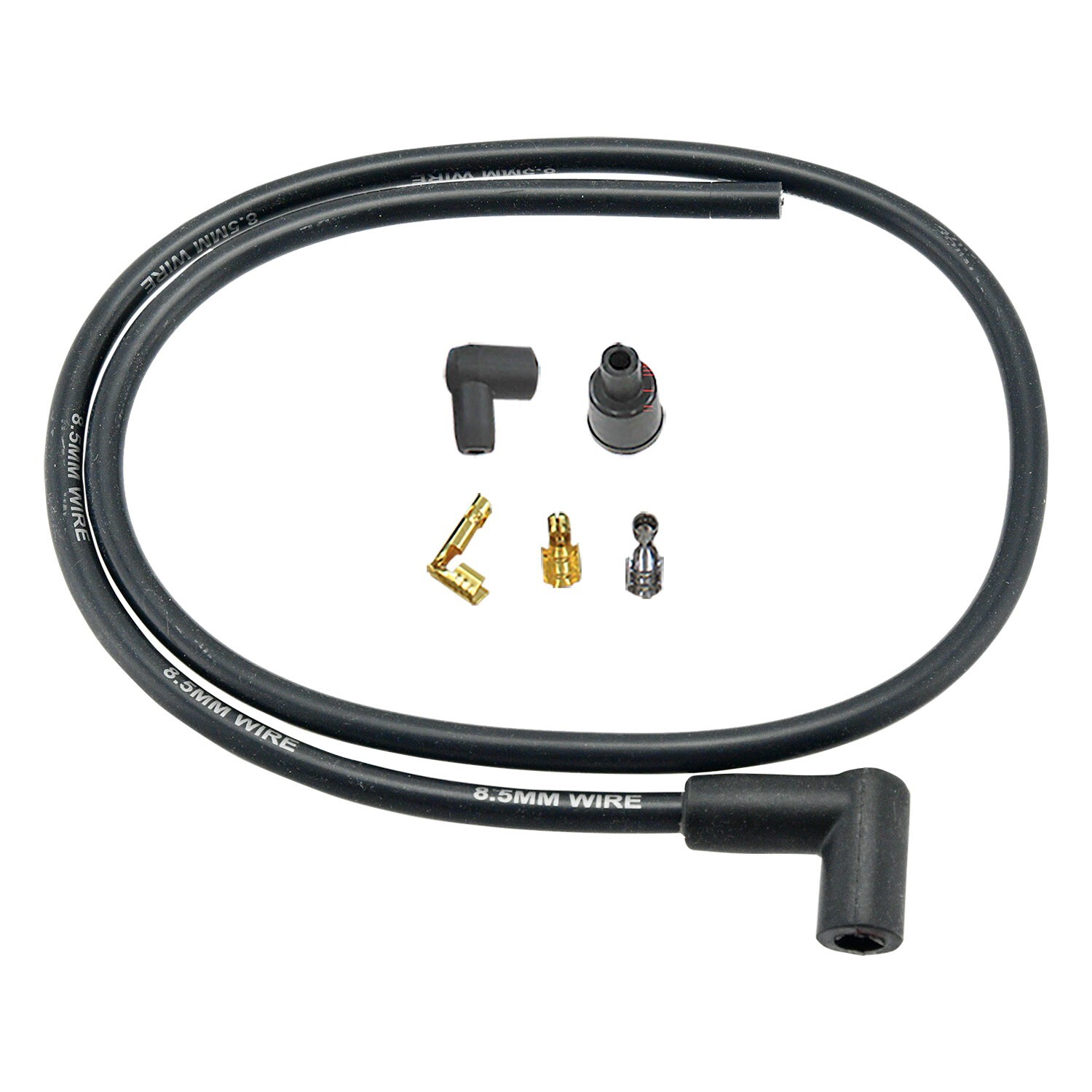 SB Chevy HEI Distributor Black Cap & Rotor & 8.5mm Black Spark Plug Wires SBC V8