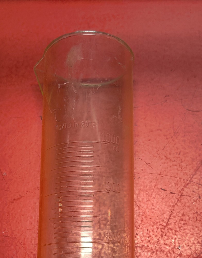 Plastic 1000ml TC/TD 20c Graduated Cylinder