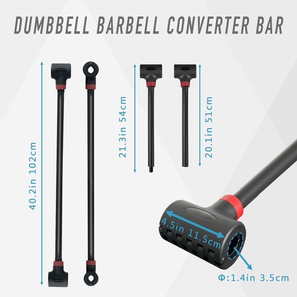 Split Dumbbell Barbell Converter Bar Adjustable Weight Capacitry Gym Strength