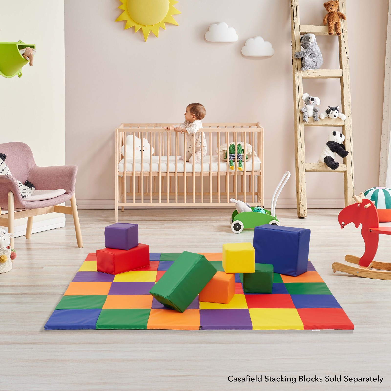 Foam Play Mat for Toddlers, Folding Non-Slip Gym Activity Mat for Baby and Kids