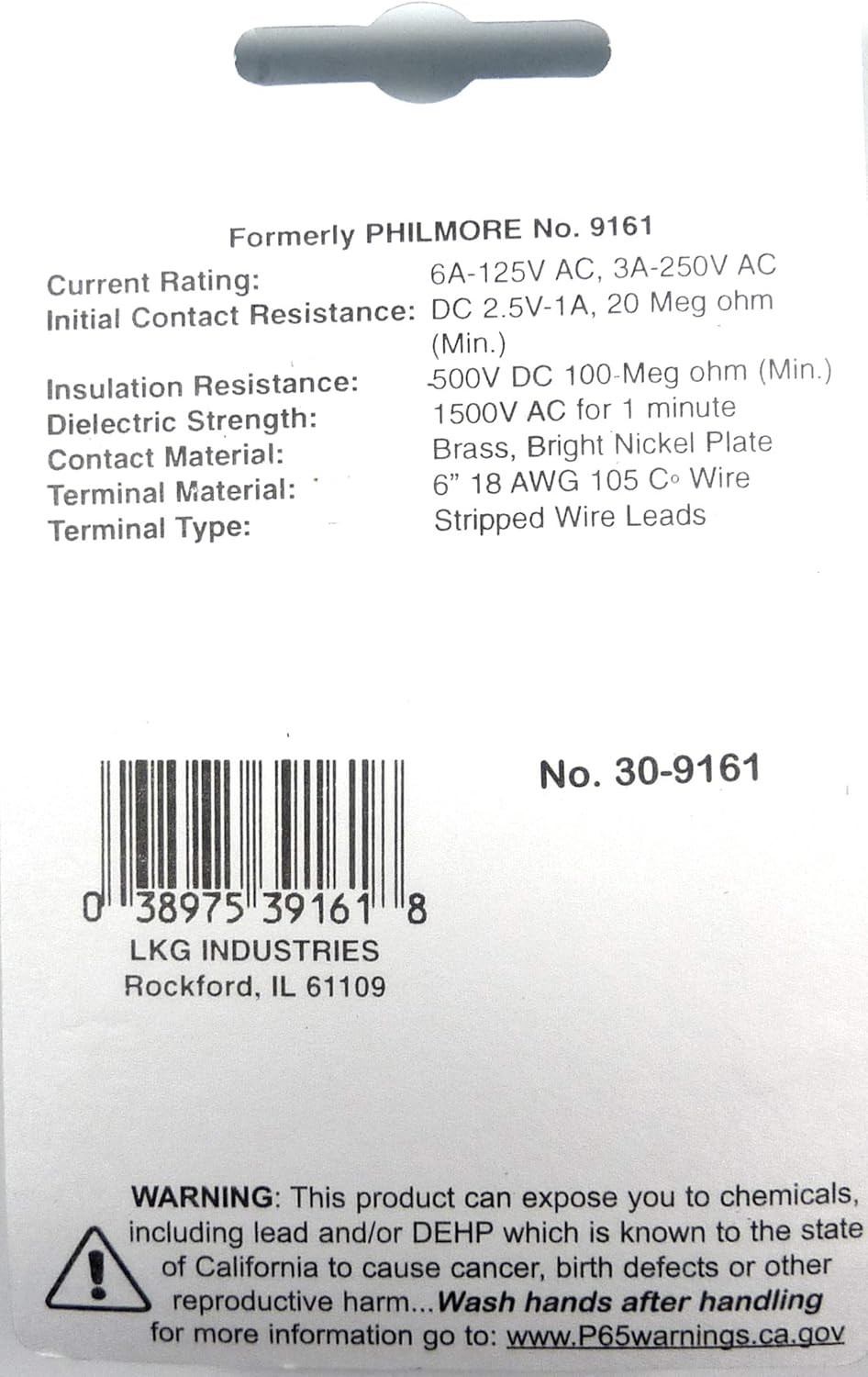 Philmore 30-9161 SPST ON-OFF Rotary Canopy Switch 6A@125V AC
