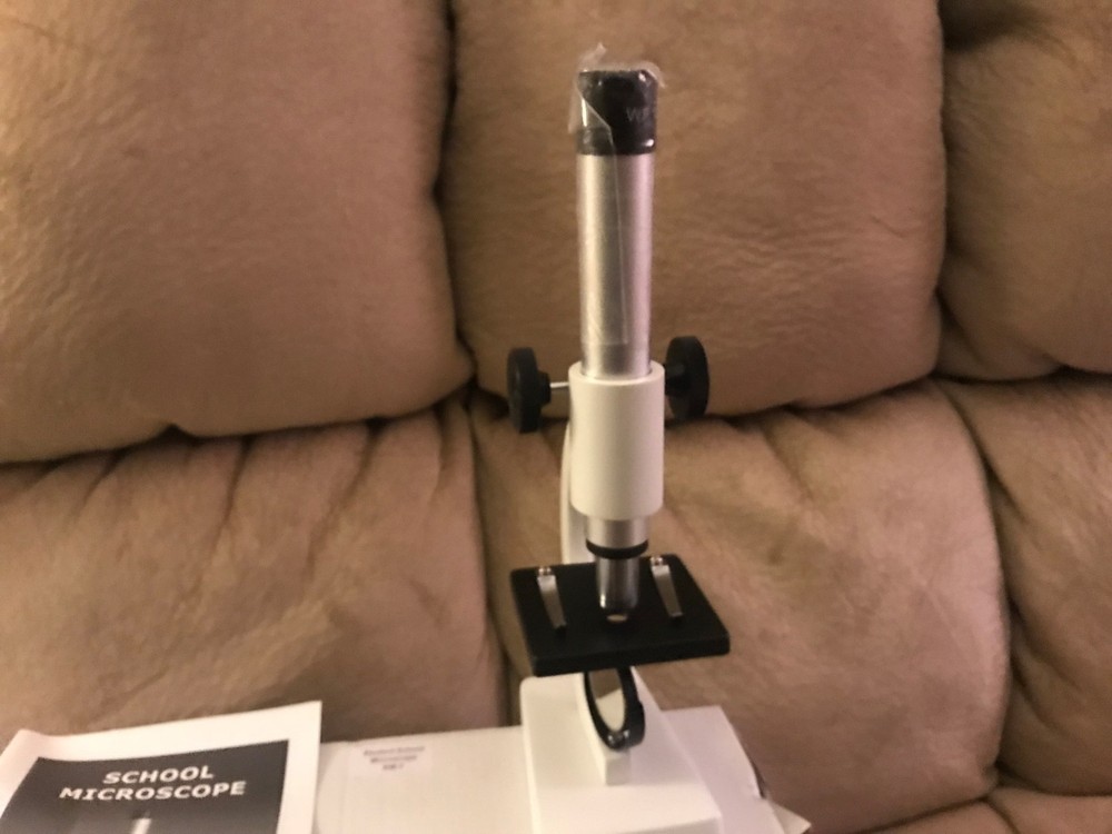 Student School Microscope 12" Tall White In Great Condition!