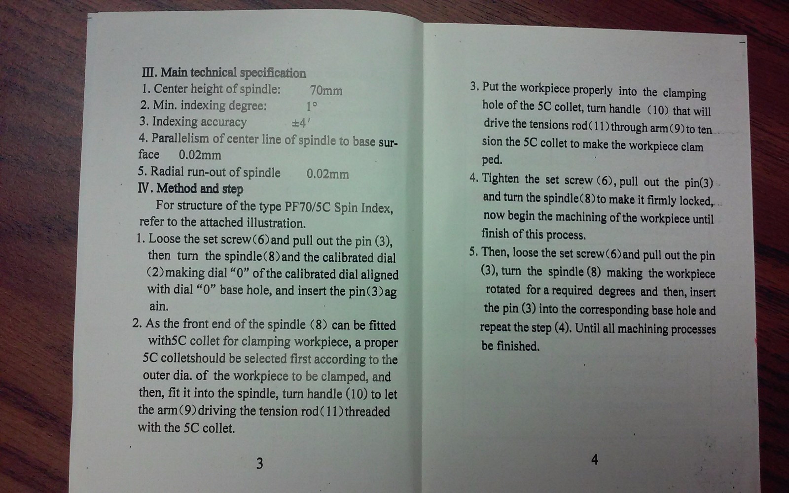 Tailstock only for 5C Spin Index Fixture #835-TSK shipping USA--new