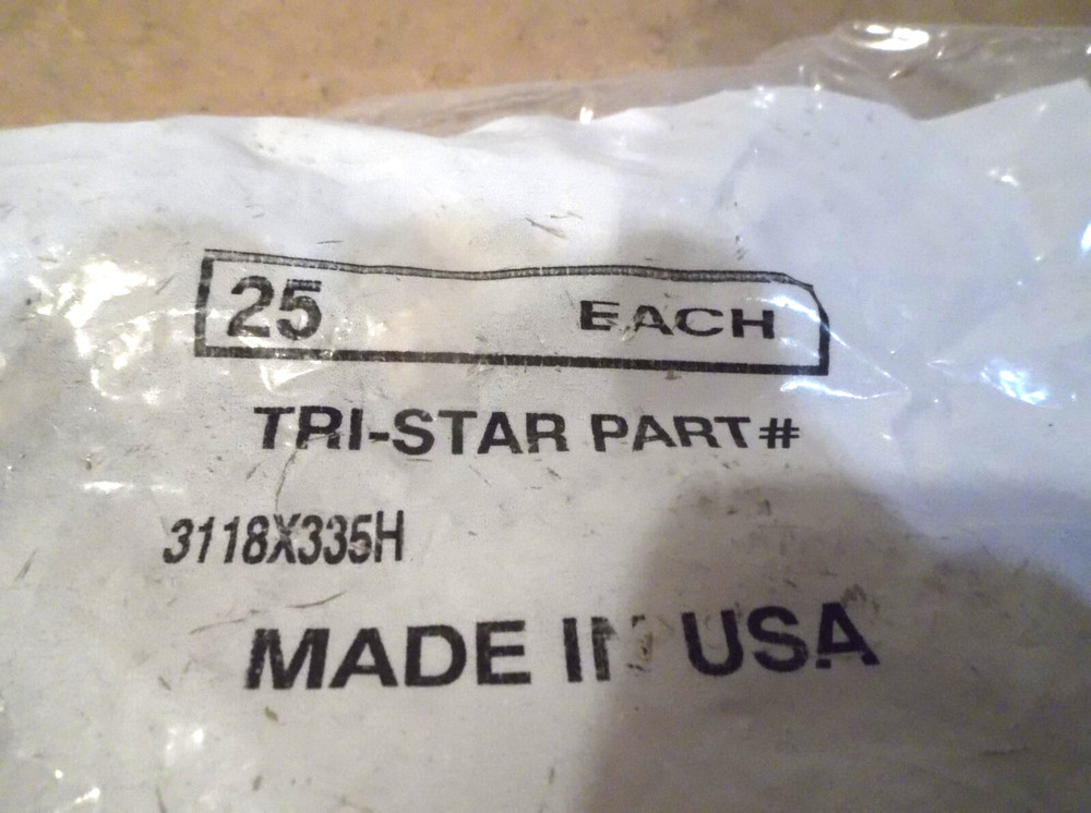 25-Pack Tri Star / RAF Electronic Hardware 3118x335H Brass Threaded Inserts