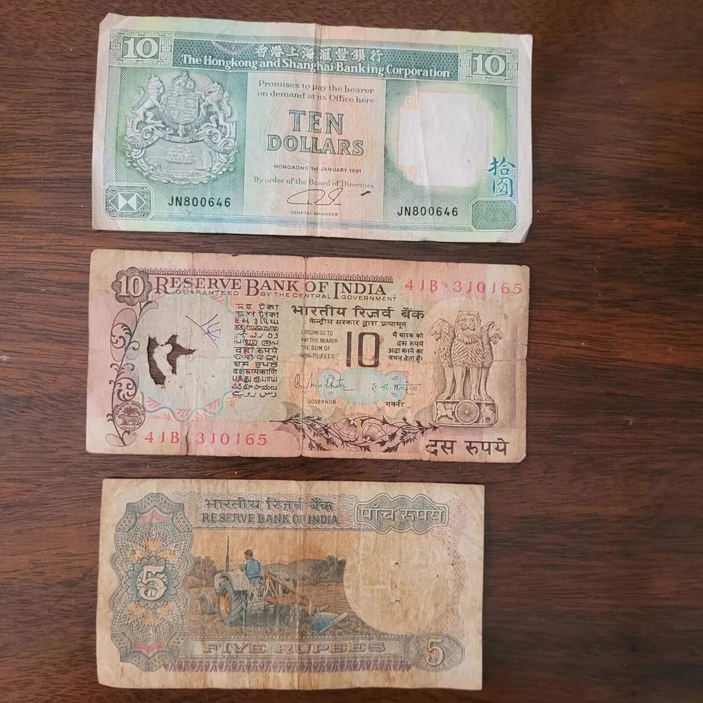 THREE INDIA BANKNOTES
