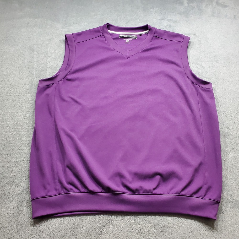Pebble Beach Performance Golf Pullover Vest Purple Men Sz L