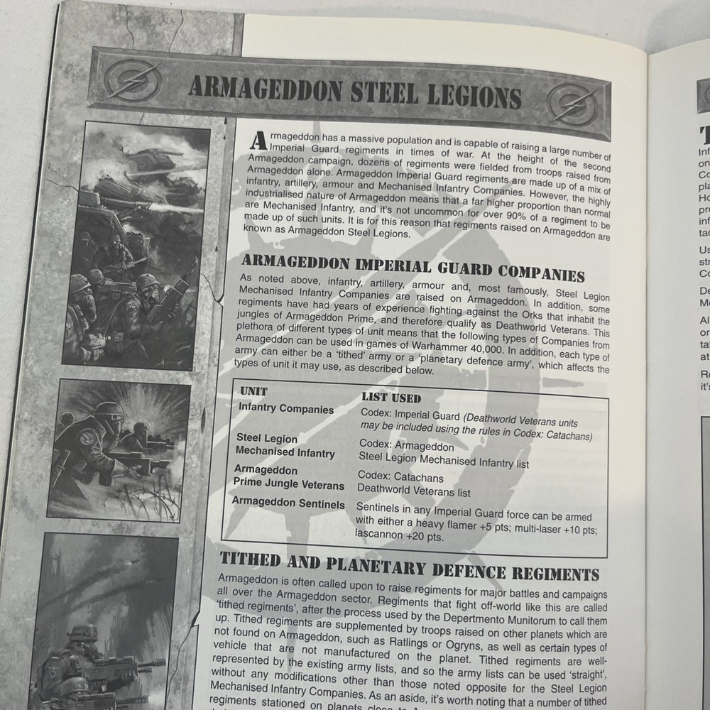 Warhammer 40,000 40K Codex Armageddon 2001 2nd edition Games Workshop sourcebook