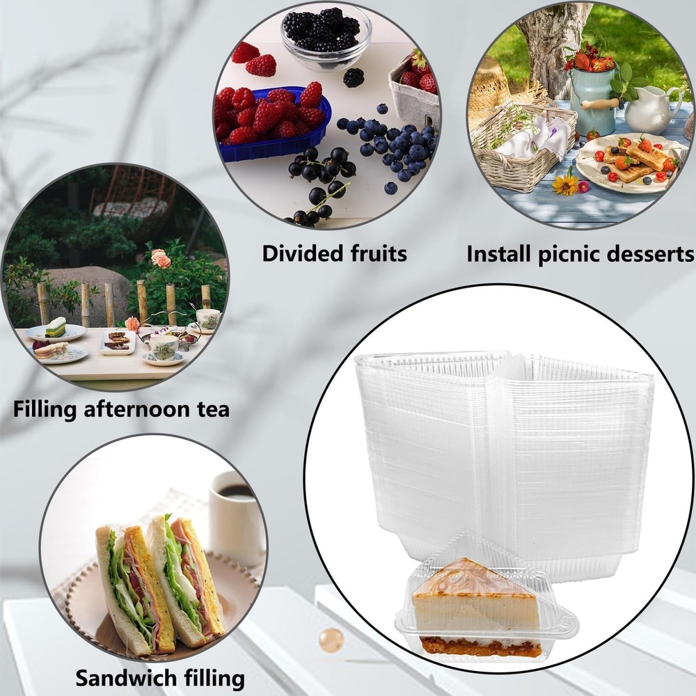 Triangular Cake Slice Containers - 200 Pack, Food Grade, Perfect for Bakeries