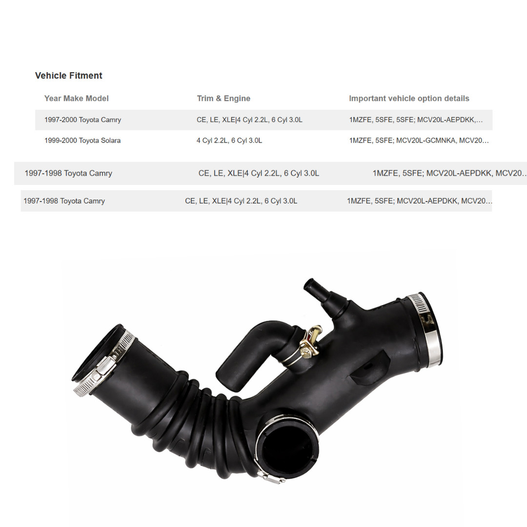 Engine Air Intake Hose for Toyota Camry 1997–2000 Solara 1999-2000 17881-03121