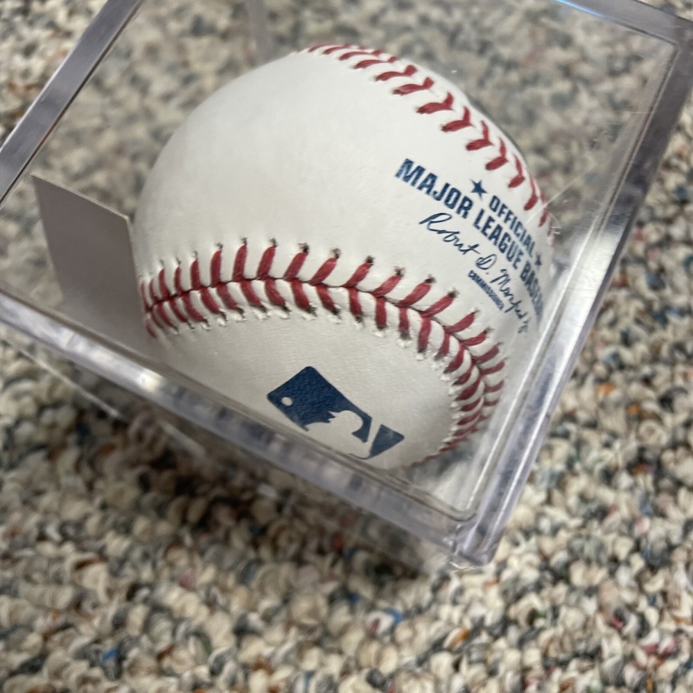 Mario Hollands Autographed Baseball MLB Authenticated With Case