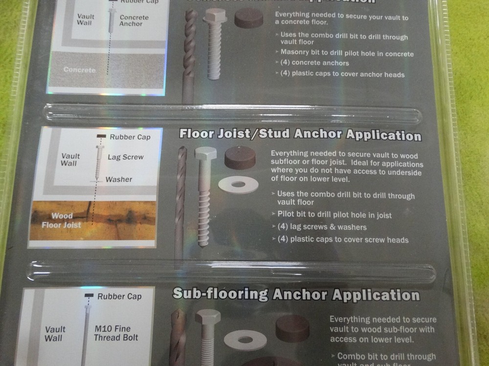 Lockdown Vault Accessories Vault Anchor Kit New