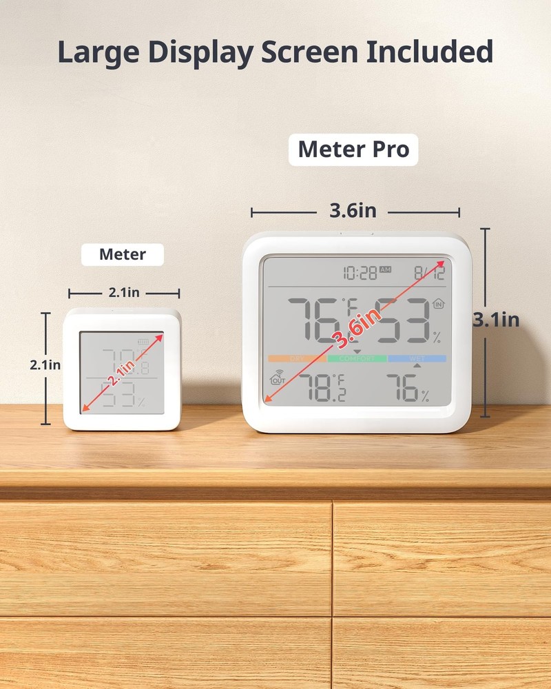 Meter Pro, Digital Hygrometer & Thermometer - Wireless Indoor Temperature & H...