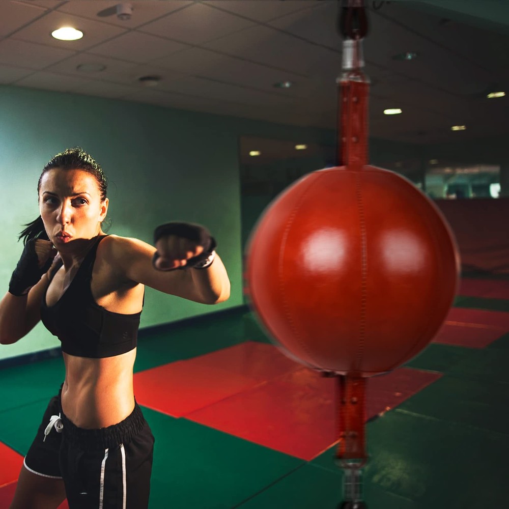 Double End Punching Striking Punching Bag Kit, Speed Striking Reflex Kit with...