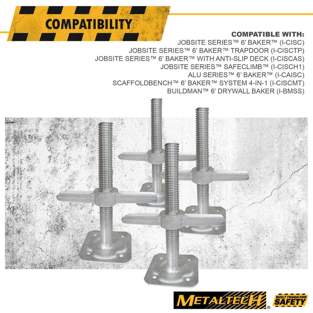 Scaffolding Platform Leveling Jack 4Pc Steel Baker Style Foundation Construction