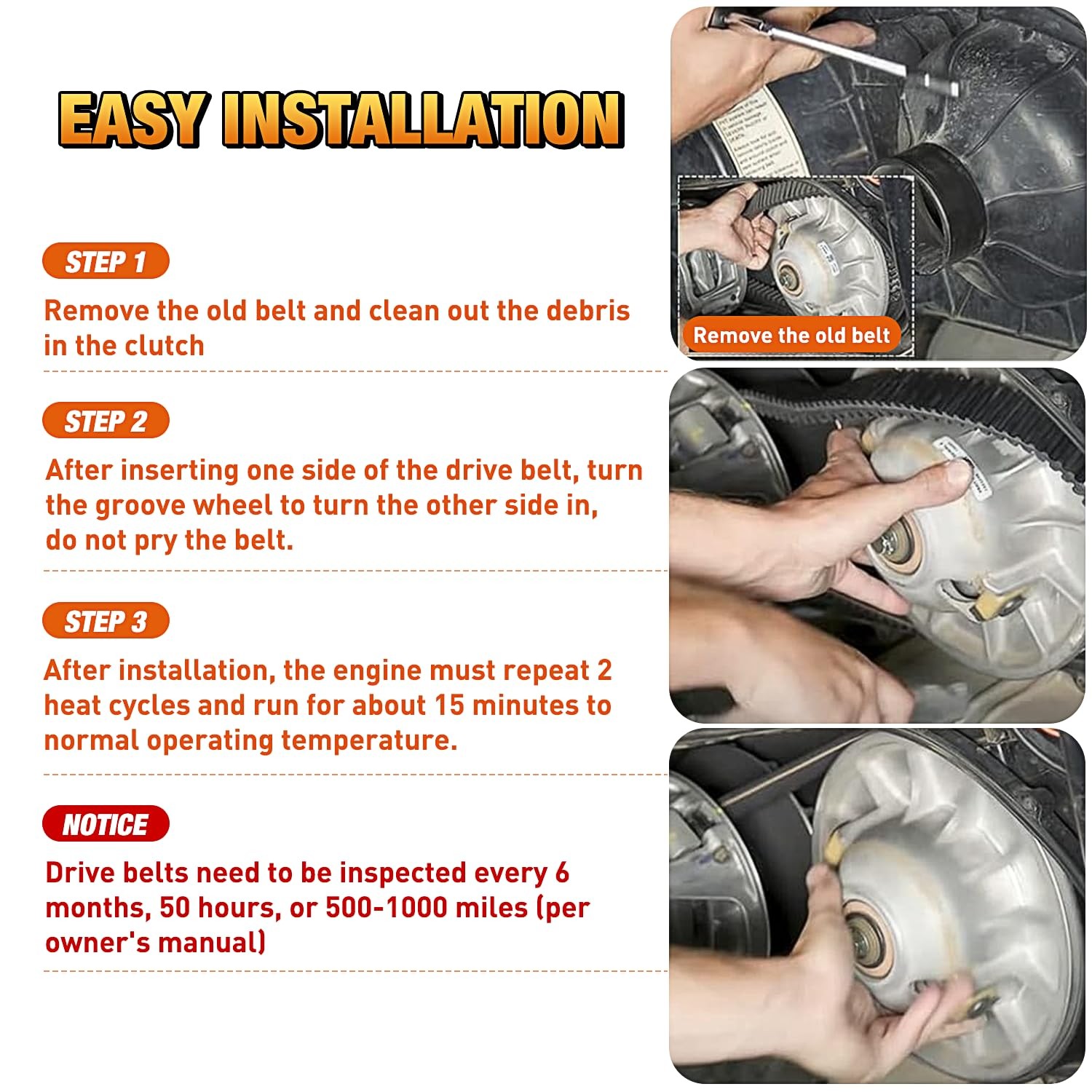 Nilight 725 Go Kart Drive Belt Fit for Hammerhead 80T Mudhead 208R 14704