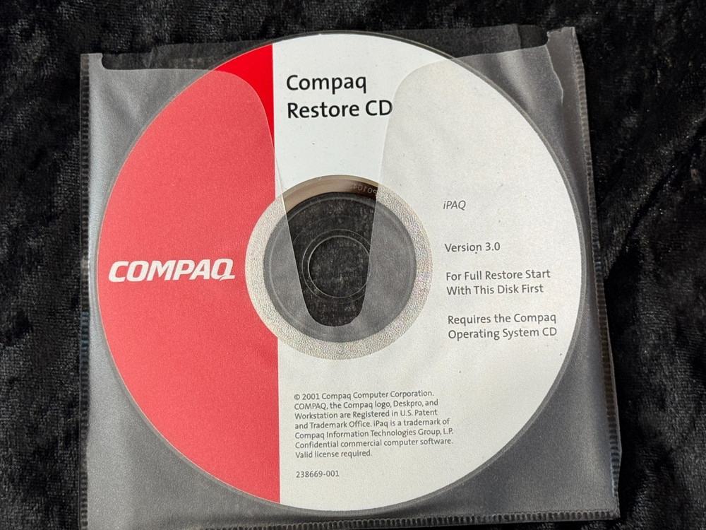 Compaq  iPAQ Version 3.0 Restore CD